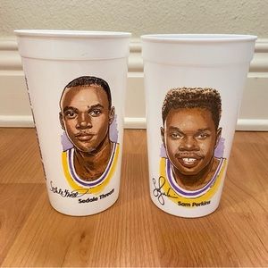 Taco Bell Los Angeles Lakers 1993 Sedale Threatt & Sam Perkins Cup Bundle